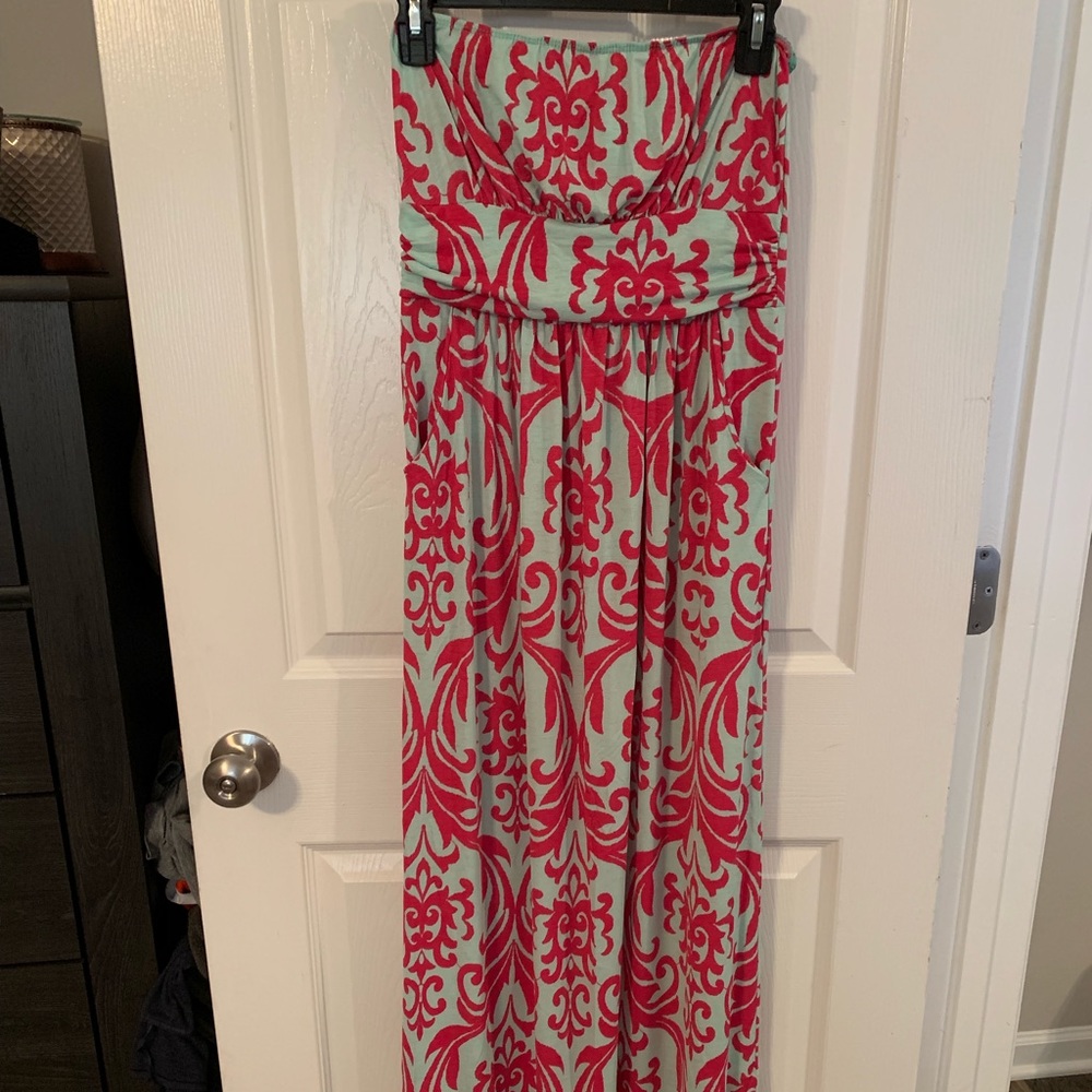 Strapless maxi dress